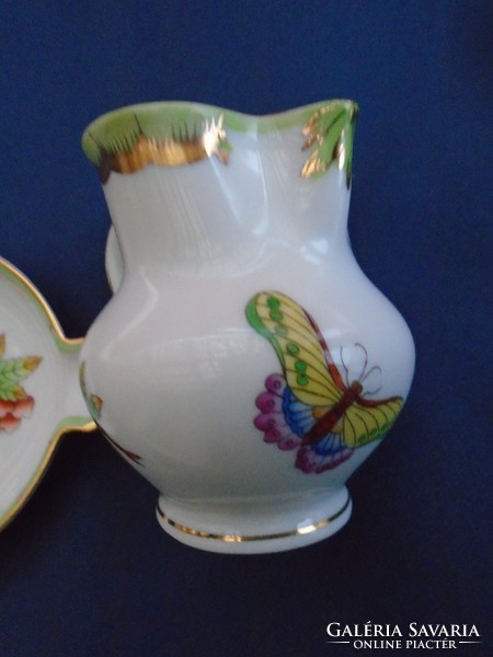 2 Herend Victoria pattern milk spouts from 1839, Herend Victoria pattern ashtray vbo
