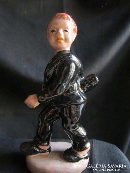 Lucky chimney sweep marked ceramic sculpture retro ornament