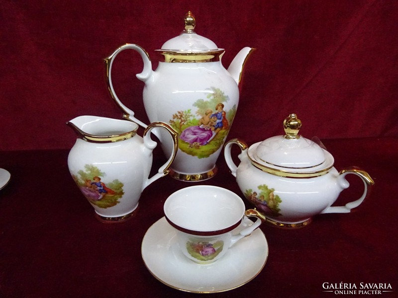 Spanish porcelain coffee set, 15 pieces. Richly gilded. He has!