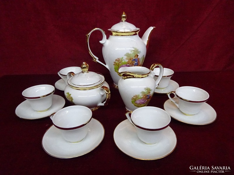Spanish porcelain coffee set, 15 pieces. Richly gilded. He has!
