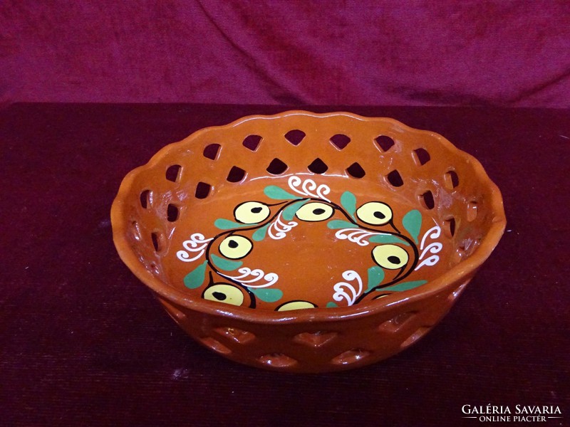 Hand-painted ceramic table centerpiece, 20 cm in diameter. He has!