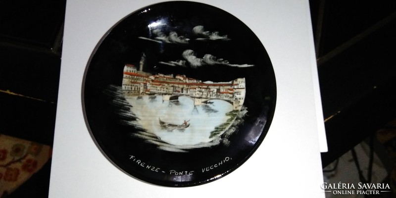 Old Florentine porcelain - 2 Florentine souvenir wall bowls, wall plates, wall bowls