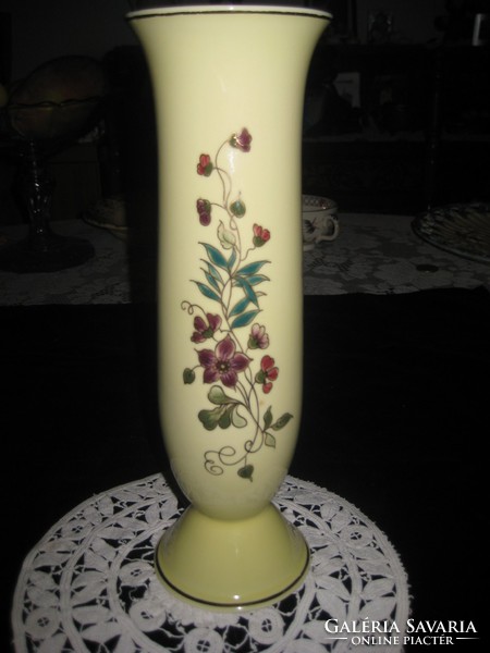 Hand-painted vase by Zsolnay, with plastic pattern, 28 cm