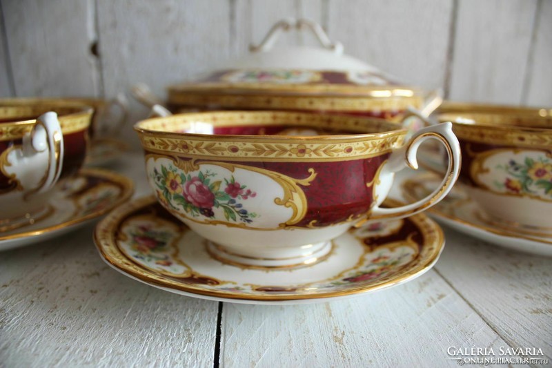 Kuriózum! Royal Albert  étkészlet Lady Hamilton Angol teás/sütis 12 személyes +6 személyes étkészlet