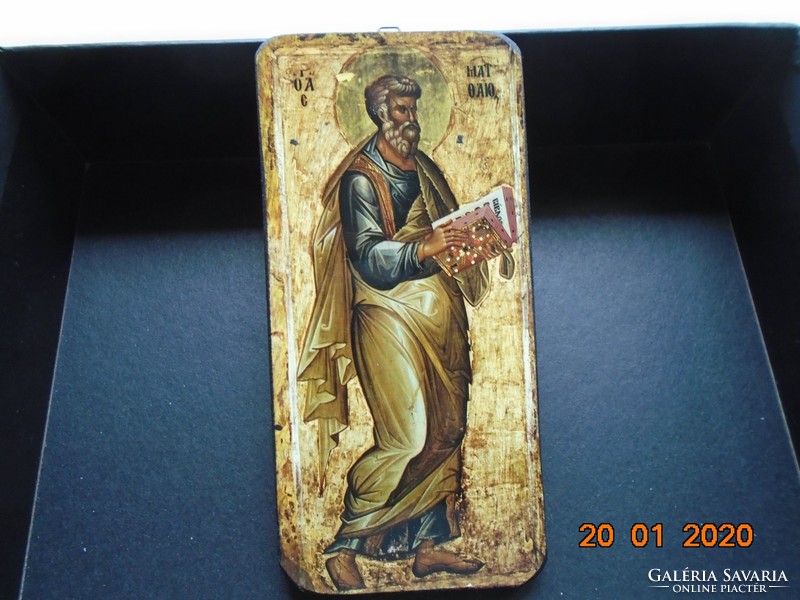 13.sz Bolgár ikon Ohrid,Máté Evangelista,múzeumi másolat,nyomat fa lapra