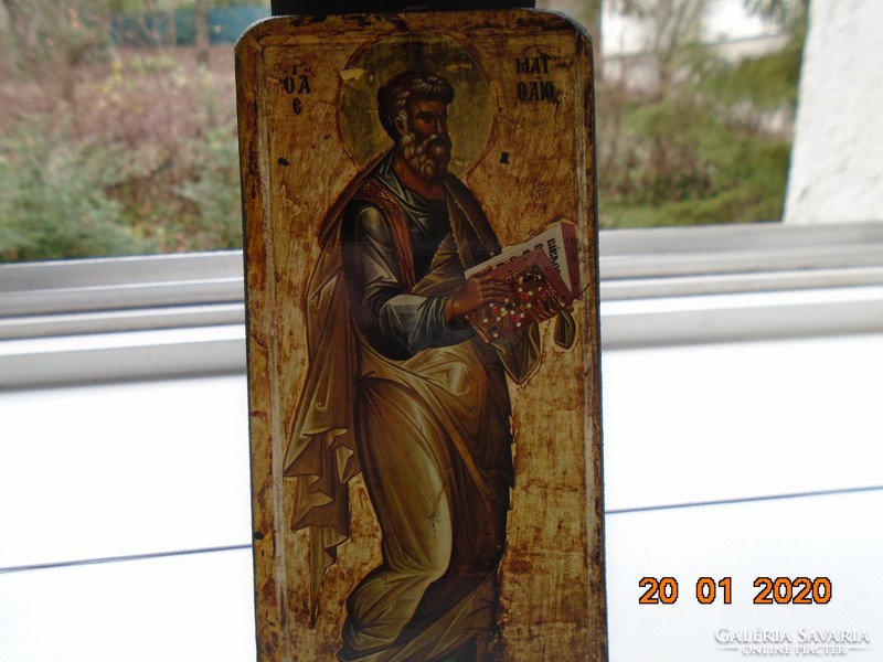 13.sz Bolgár ikon Ohrid,Máté Evangelista,múzeumi másolat,nyomat fa lapra