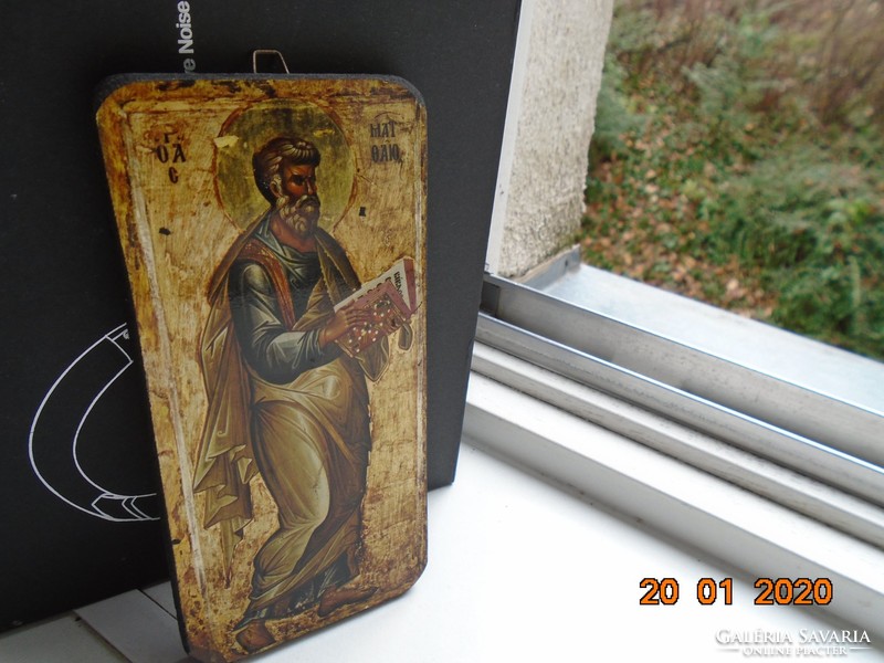 13. Sz Bulgarian icon Ohrid, Matthew the Evangelist, museum copy, print on wooden sheet