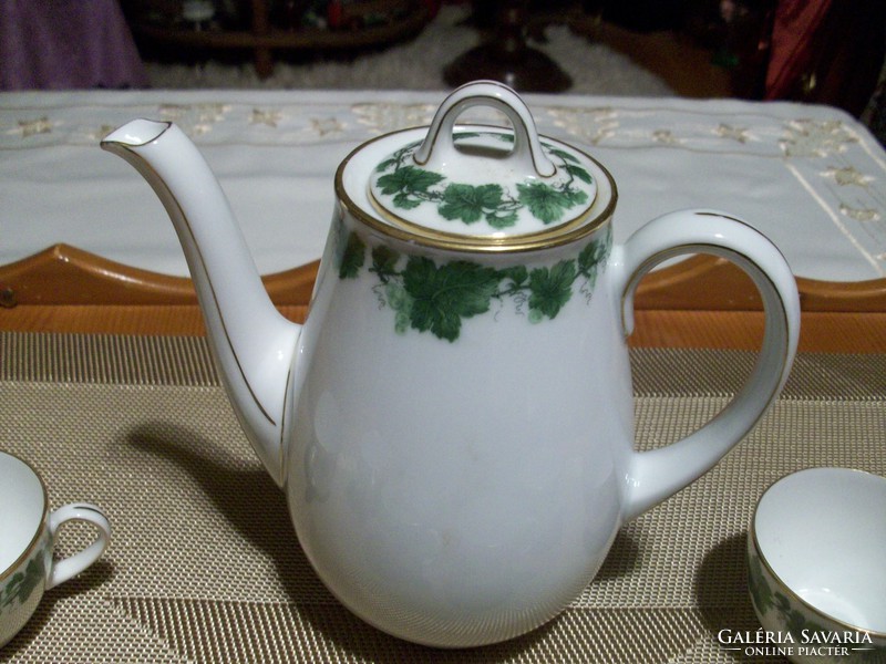 Beautiful thun bohemia porcelain coffee pot 6 pcs. With a cup of coffee