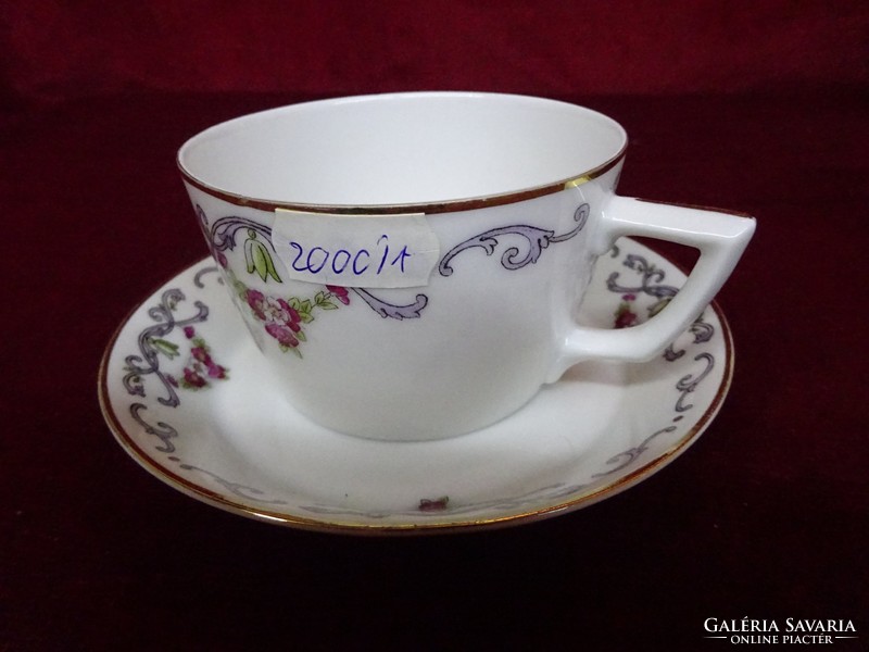 H & C --Schlaggenwald csehszlovák porcelán teáscsésze + alátét. Vanneki!