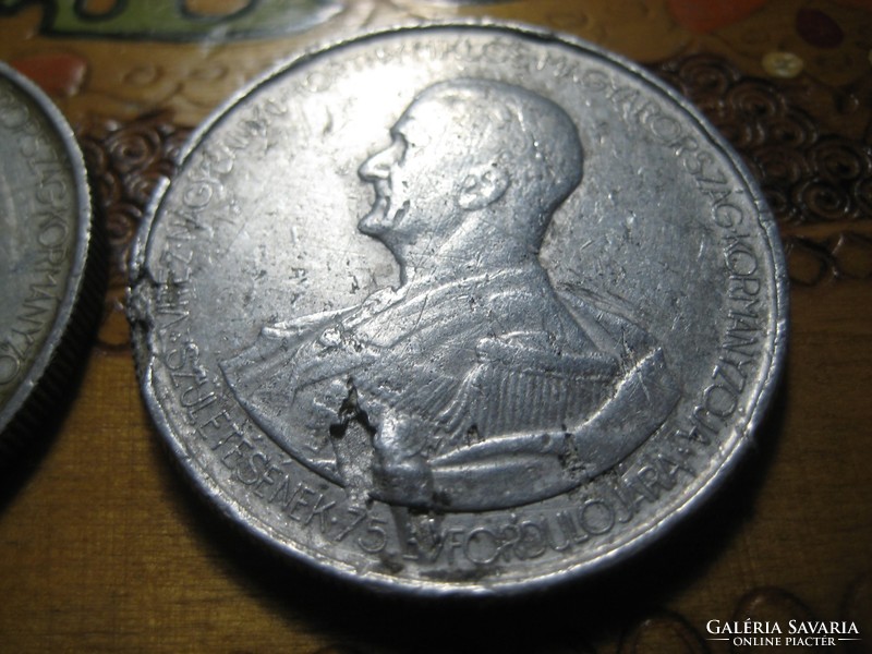 5  pengő  , Horthy val  , aluból    1943 as , a fotón  látható  állapotban