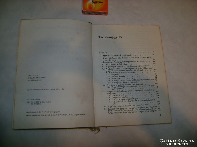 Autóvillamossági berendezések diagnosztikai vizsgálata - 1976 - retro könyv
