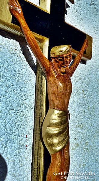 B. Antique, large gilded tree, church cross, corpus, 52.5 Cm! Consuming.