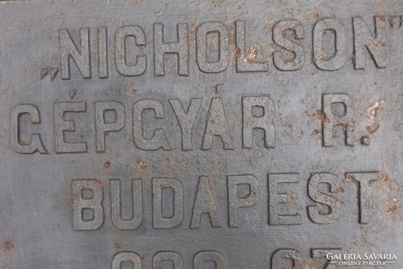 Rare original steamer 50x40cm steam engine board iron nicholson machine factory rt budapest cast iron