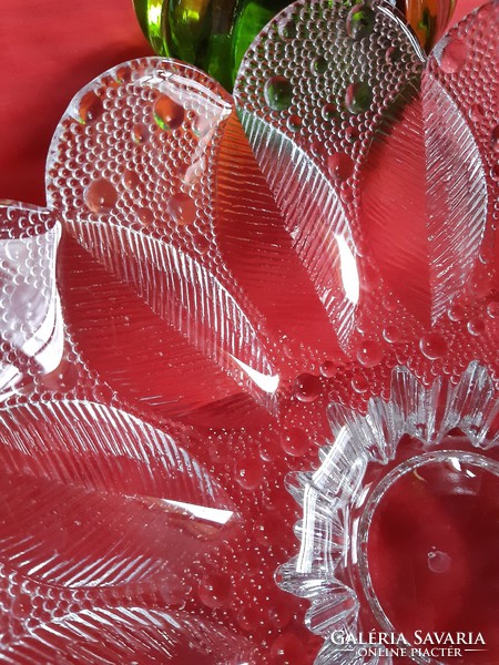 Beautiful, flower-shaped, glass bowl in the shape of a flower
