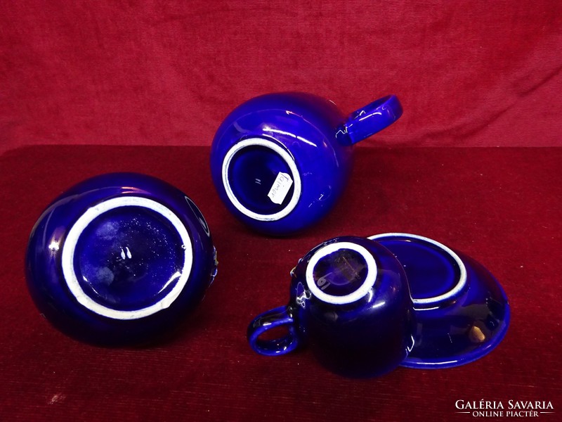 Taimur angol porcelán kávéskészlet. Kobalt kék, nyomott mintás, egyedi festésű. Vanneki!