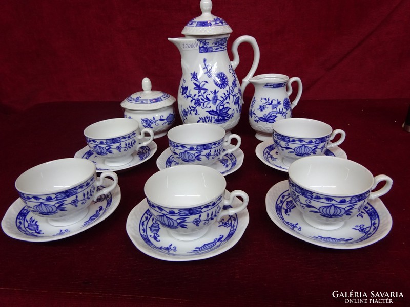 Pastorale German porcelain six-person coffee set with onion pattern. He has!
