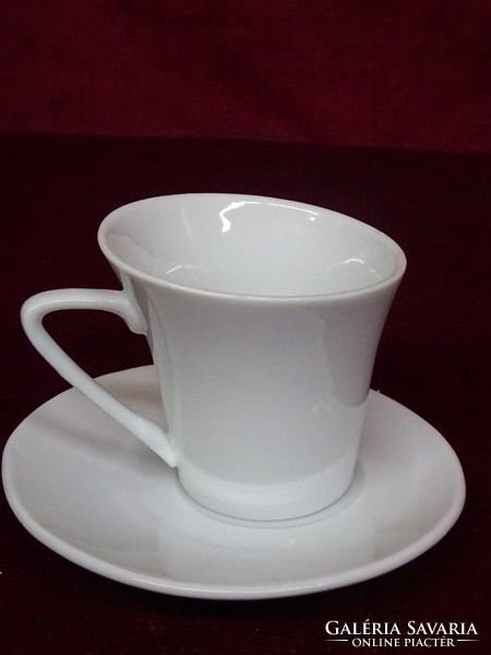 Specially shaped coffee cup + coaster, microwavable, irregular shape. He has!