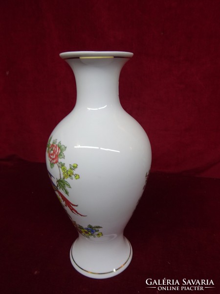 Hollóházi porcelán paradicsom madaras váza, 31 cm magas. Formaszáma: 5020. Vanneki!
