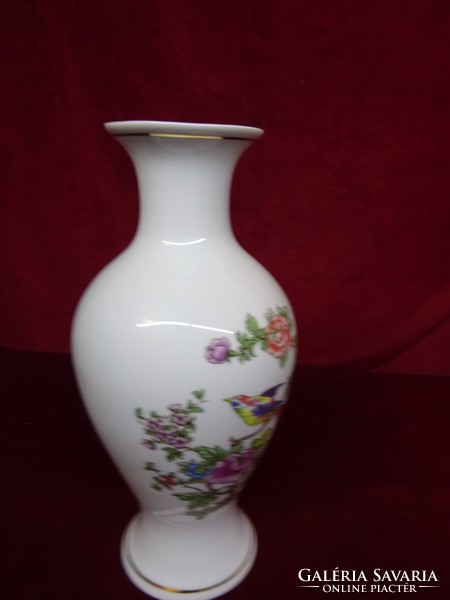 Hollóházi porcelán paradicsom madaras váza, 31 cm magas. Formaszáma: 5020. Vanneki!