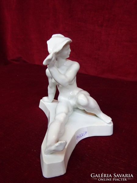 Nude, muscular woman with scarf, manufacturer unknown, 15 cm tall, 16 cm wide. He has!