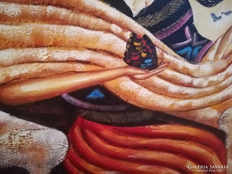 Surrealist painting Haitian 91x60 cm