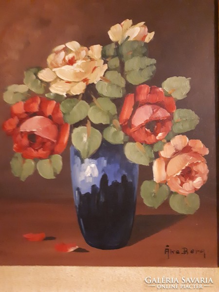 Áke berg,, roses,, still life