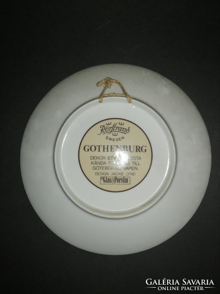Gothenburg sigillum civitatis - seal of the city of Gothenburg - Swedish porcelain wall plate - ep