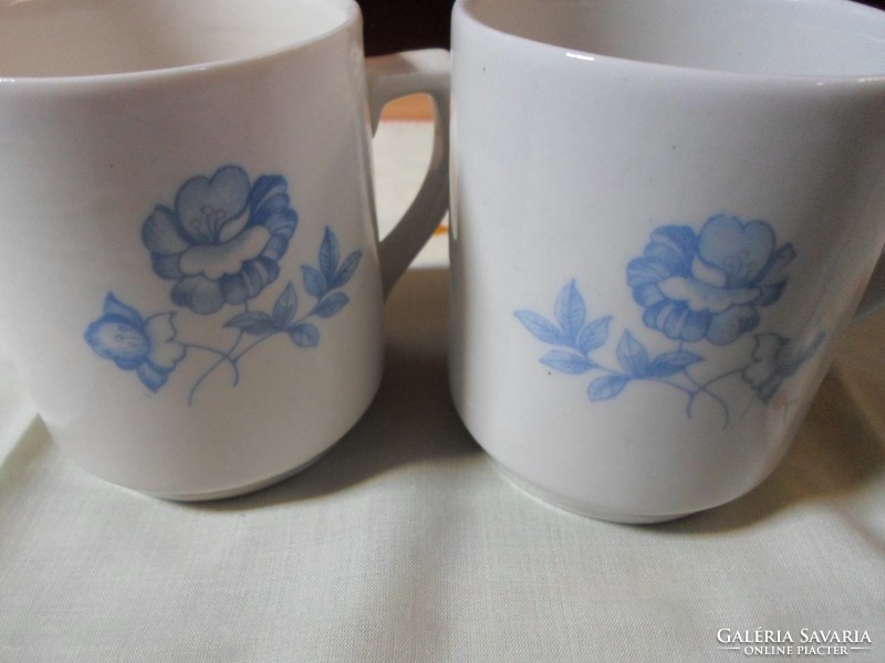 Kőbánya porcelain factory, blue floral / pink porcelain mug (kp) 1.