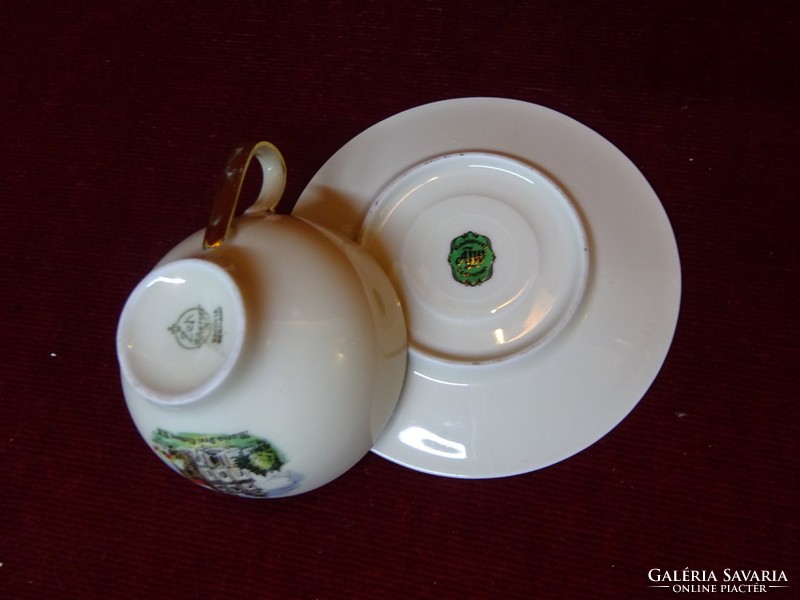 AZW Carinthia Klagenfurt minőségi porcelán kávéscsésze + alátét. Maria Drei Eichen felirattal. Vanne