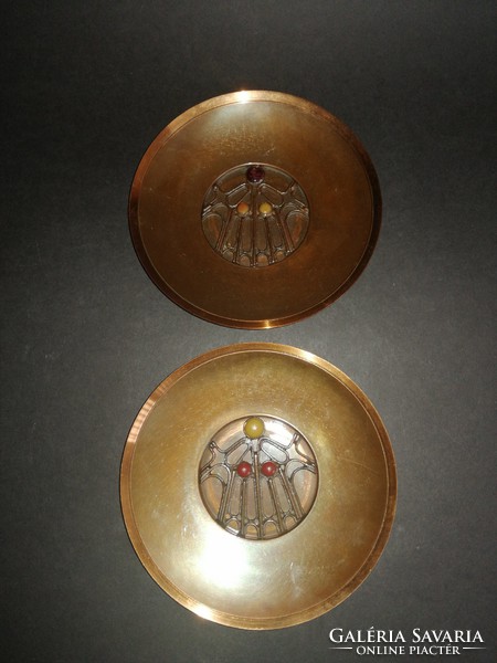 Marked retro industrial copper wall bowls - kállay - ep