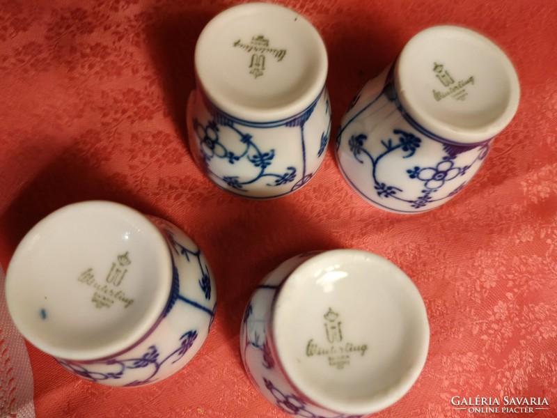 Immortelle patterned short drink porcelain cup (4 pcs.)