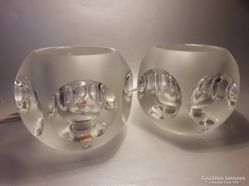 Vintage exclusive Peill & Putzler - ice cube - table lamp pair 1970s