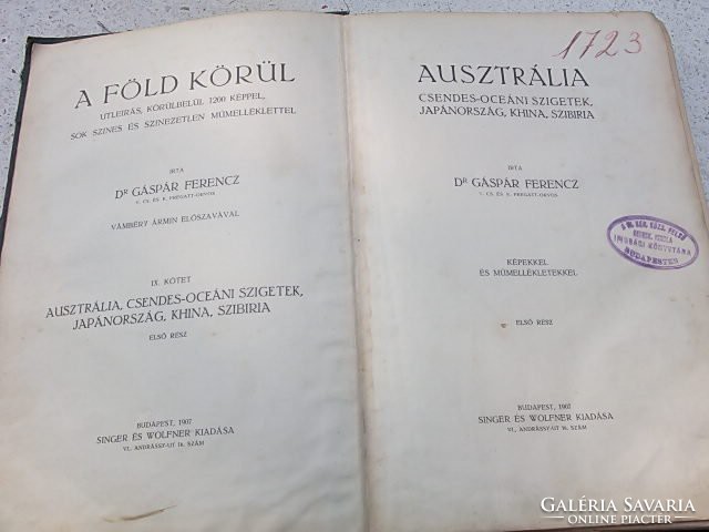 1907 Bp.Singer és Wolfner Kiad.képekkel és műmellékletekkel