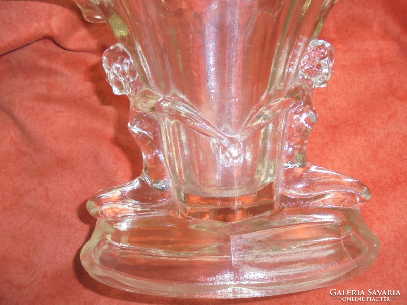 Szecessziós nő alakos üveg váza