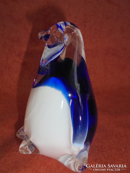 Muranoi üveg pingvin figura
