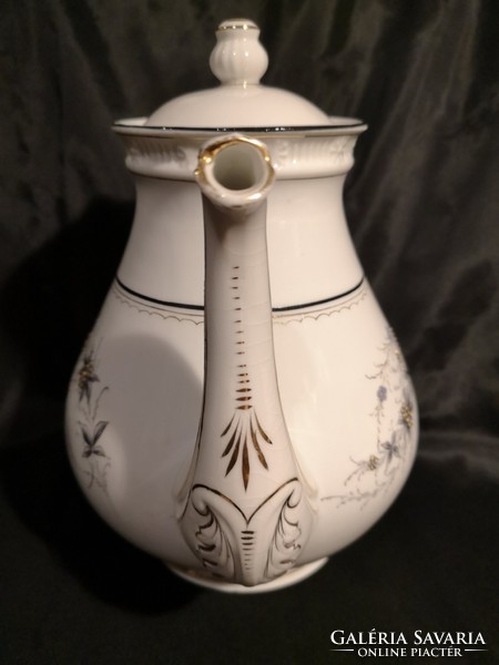 Gyönyörű, antik, XIX. századi, kézzel festett, porcelán teáskanna