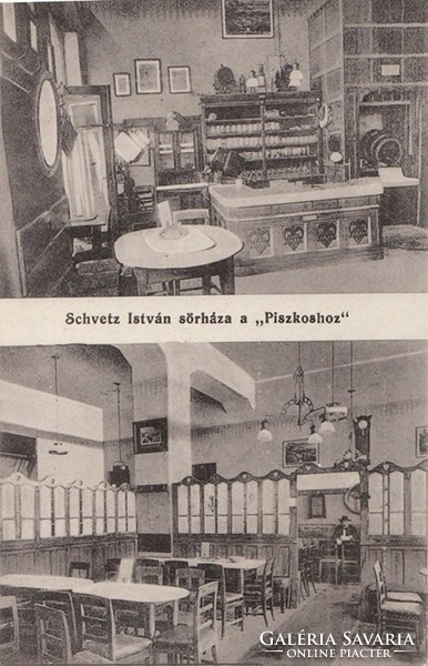 SCHWETZ ISTVÁN sörháza a PISZKOSHOZ  BP. 1925