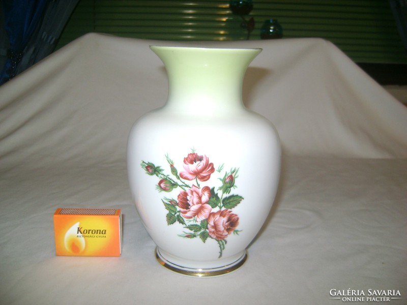 Hollóházi rózsacsokros váza