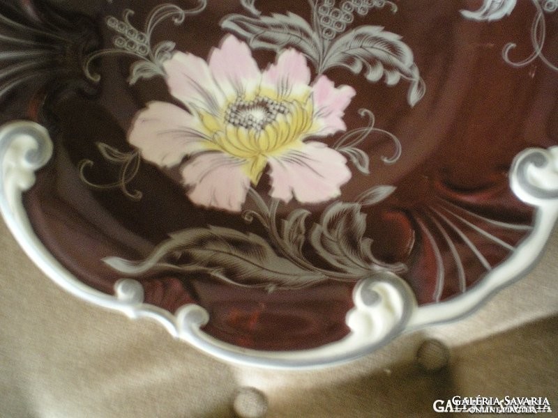 Wild rose, patterned faience, fairy tale beauty, decorative bowl, 30 cm