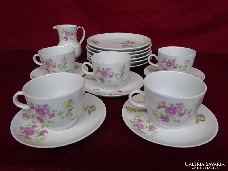 Kahla German porcelain teacup + placemat with pink flower pattern, beautiful. He has!