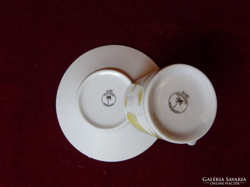 Alimara porcelán kávéscsésze + alátét az Egyesült Arab Emirátusból. Vanneki!