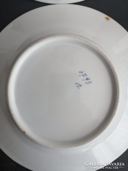 Antique cobalt blue gilded porcelain small plates 6 pcs