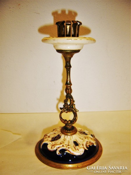 * Antique porcelain copper candle holder *