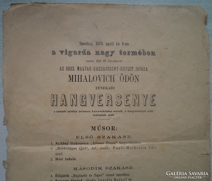 Mihalovich Ödön. - (Nyomtatvány - Jubileum 1870)