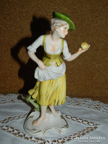 Rare antique Hummel, Goebel woman picking apples