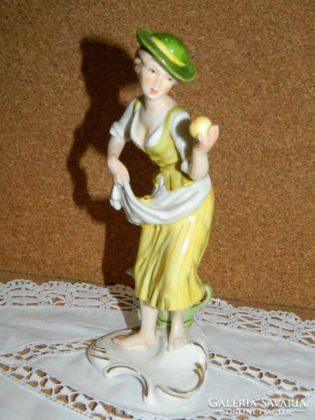 Rare antique Hummel, Goebel woman picking apples