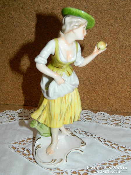 Rare antique Hummel, Goebel woman picking apples