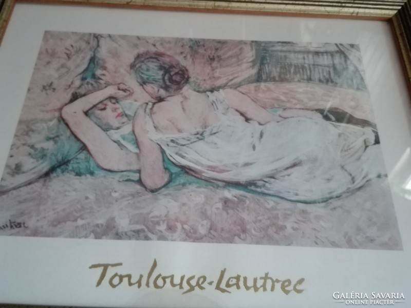 Print of Toulouse-lautrec painting, glazed, in beautiful frame