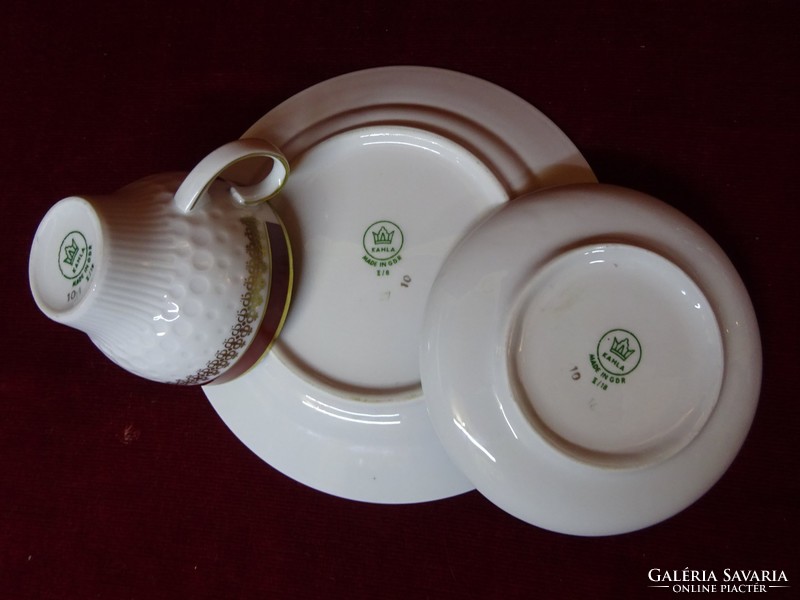 Kahla quality German porcelain teacup + placemat + cake plate, showcase quality. He has!