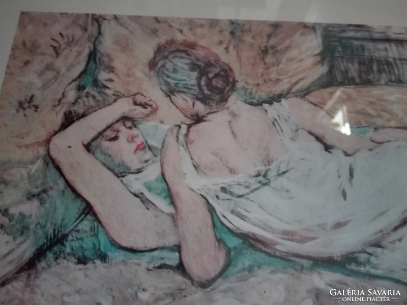 Print of Toulouse-lautrec painting, glazed, in beautiful frame